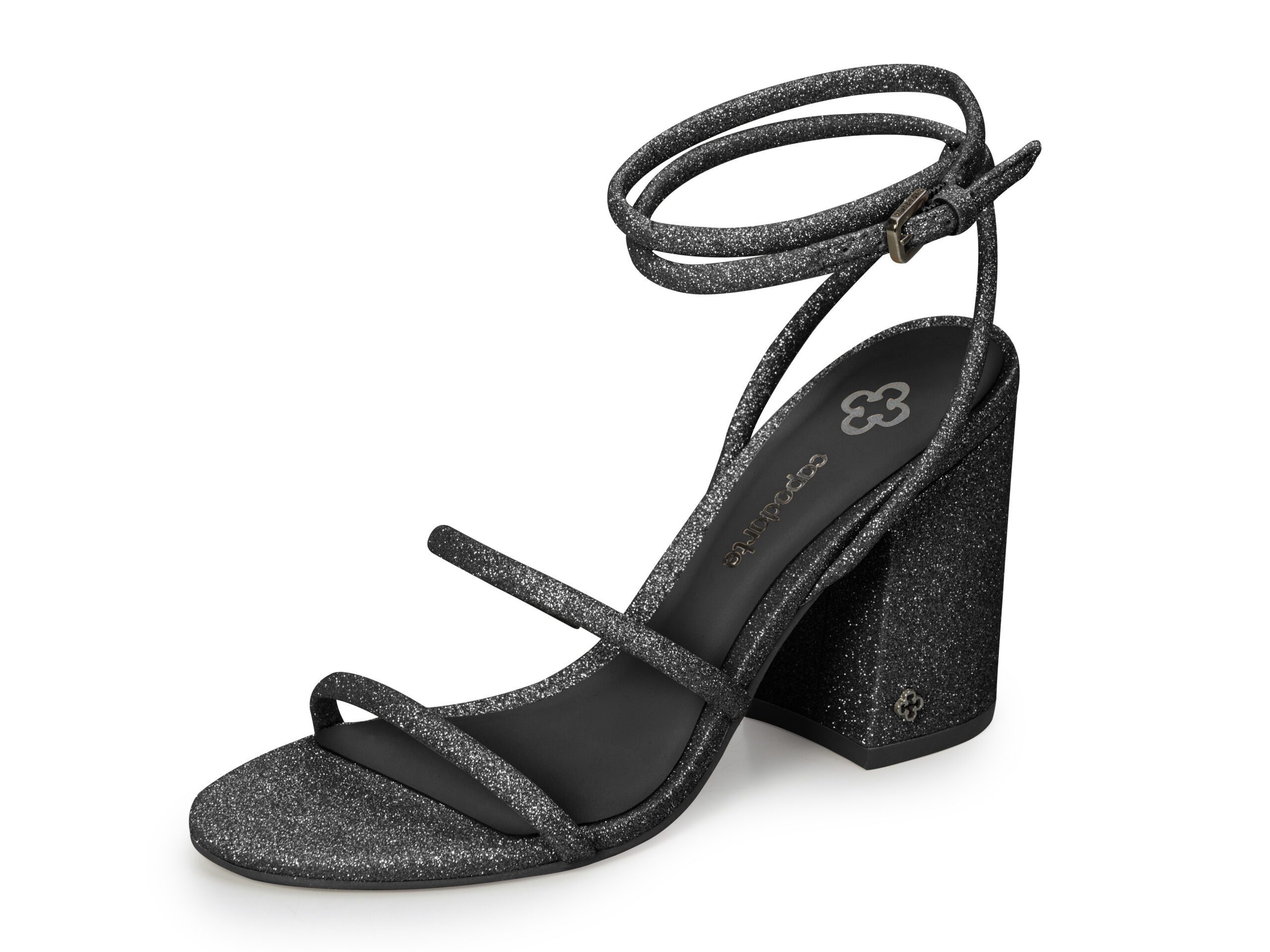 4017734_15 Sandalia Tie Leg Glitter Taco Medio - Imagen 1