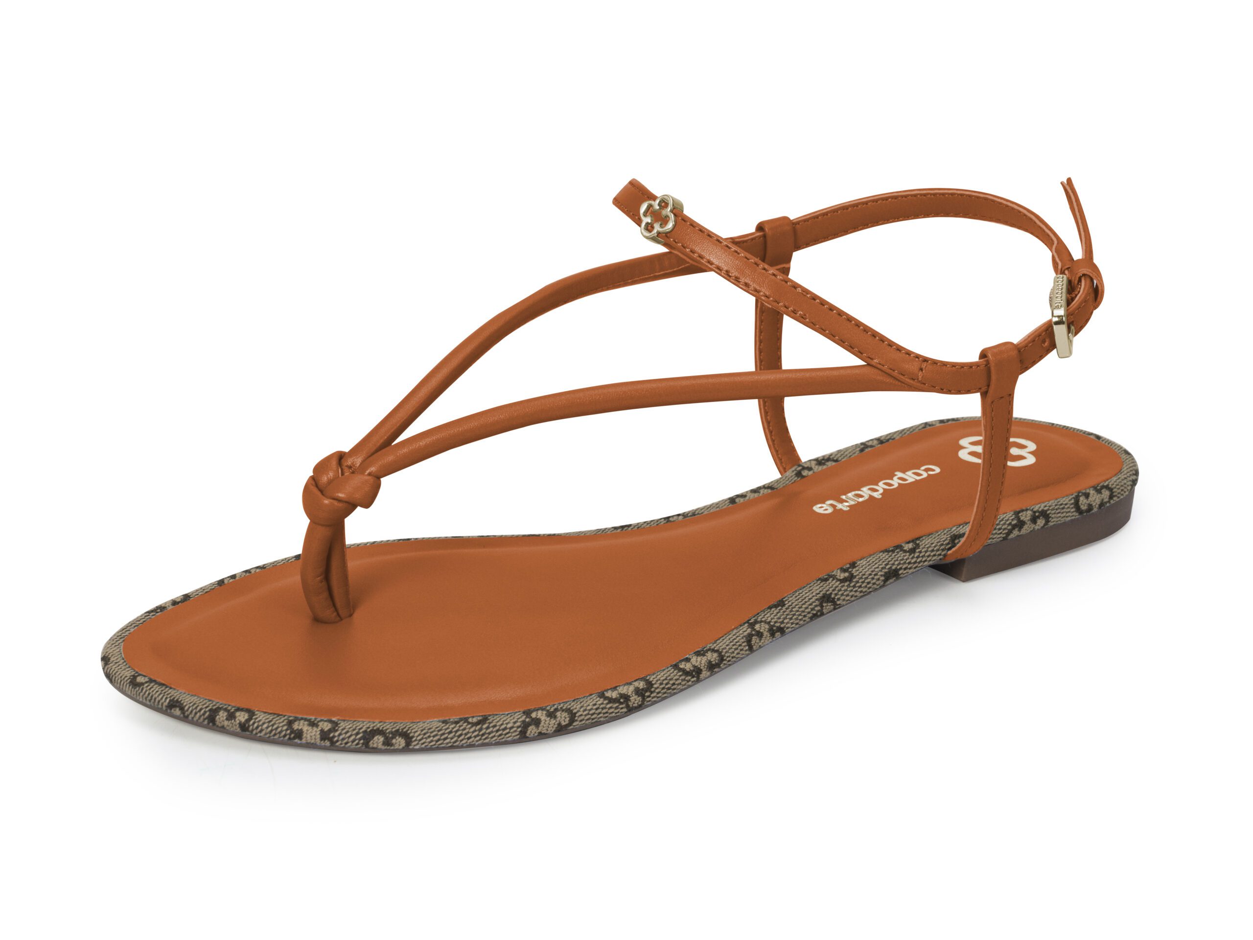 4017743_4 camel (1) Sandalia Flat Monograma - Imagen 1